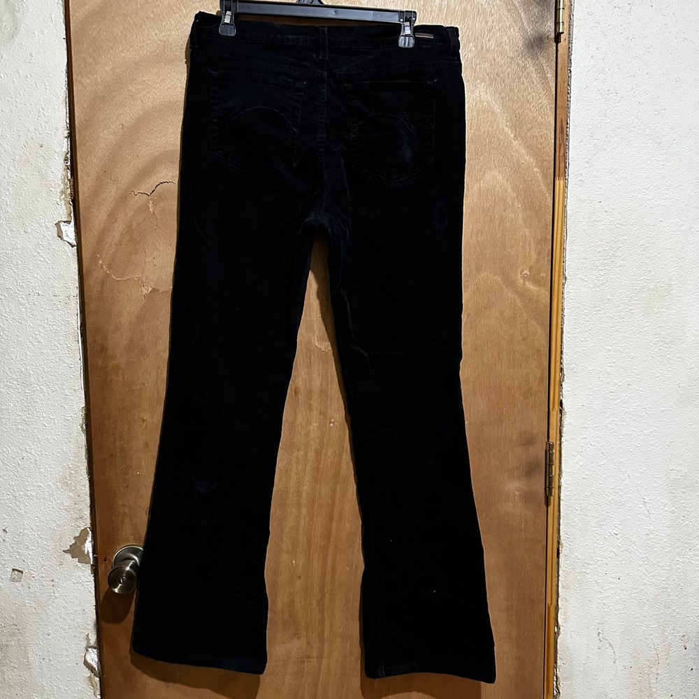 Gloria Vanderbilt Womens Black Corduroy Bootcut Pants Size 12 Average Stretch